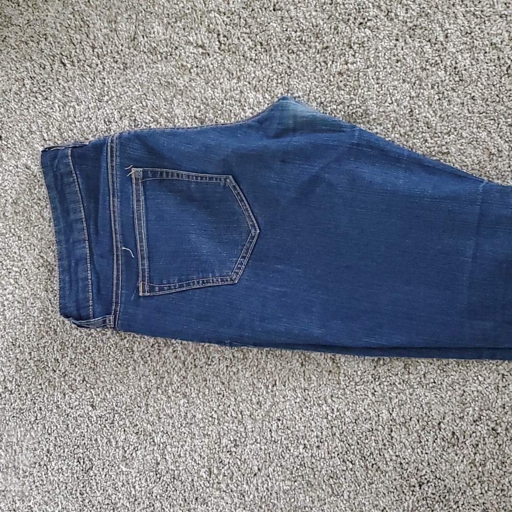 Stretch denim straight leg jeans